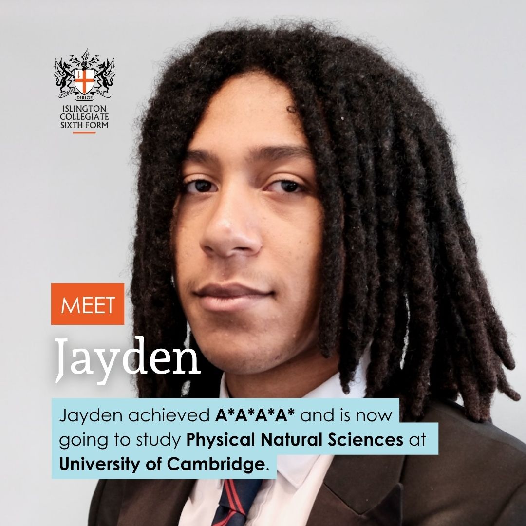 Jayden secures his offer at Cambridge with outstanding A level results